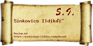 Sinkovics Ildikó névjegykártya